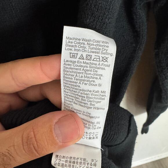 J.Crew Cotton Half-Zip Sweater Mens M Black Pullover Ribbed Trim Zipper BF091 LS - Picture 7 of 8